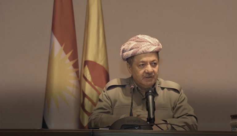 Peyama Serok Barzanî li ser şewitandina Ala Kurdistanê