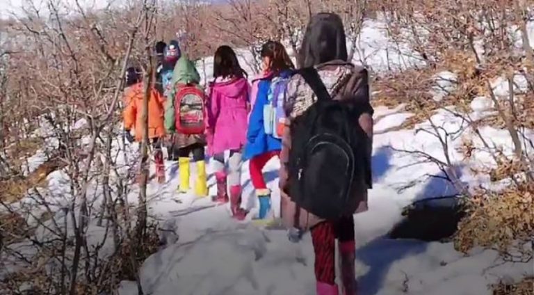 Li vê navçeya Kurdistanê ji bo dersa online di nav berfê de bi saetan dimeşin