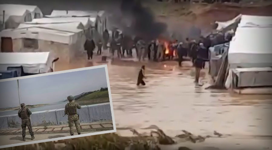 Bi video: Kampên li ber çemê Efrînê di avê de man