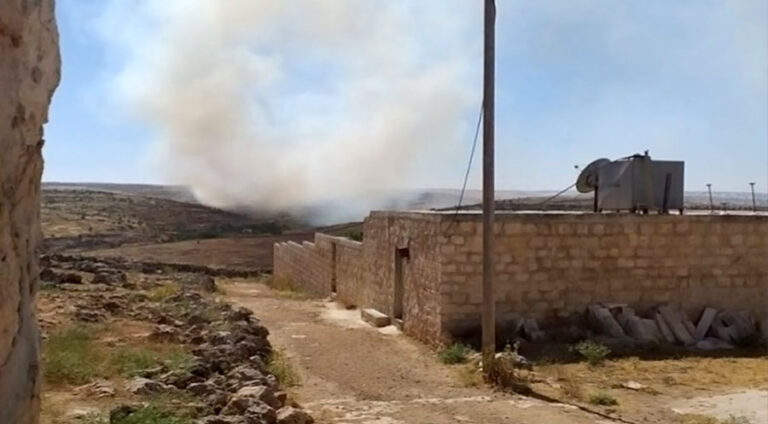 Artêşa Tirk gundên Şehbayê topbaran dike