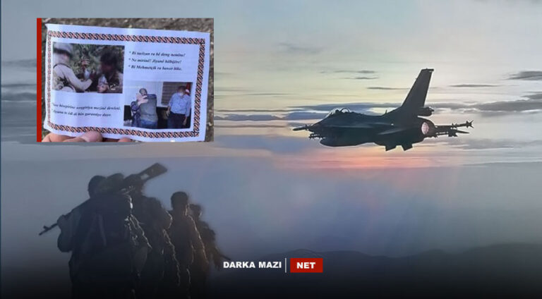 Balafirên Tirkiyê peyam bo çekdarên PKKê avêtin