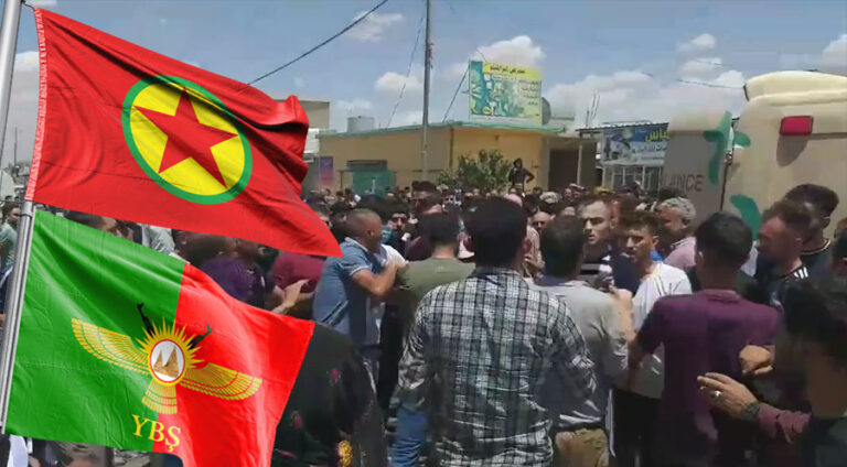 Çekdarên PKKê xwepêşandana Êzdîyan qebûl nekir û li wan xist