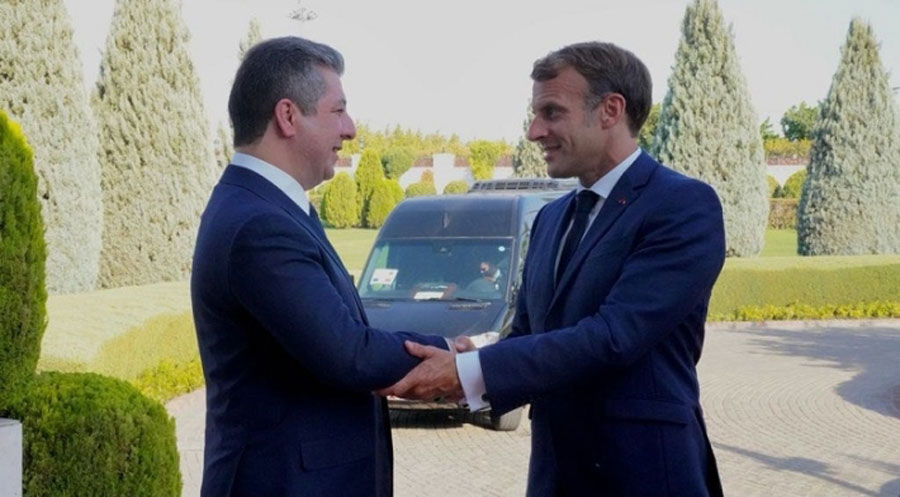 Mesrûr Barzanî bi Serokê Fransa Emmanuel Macron re civiya