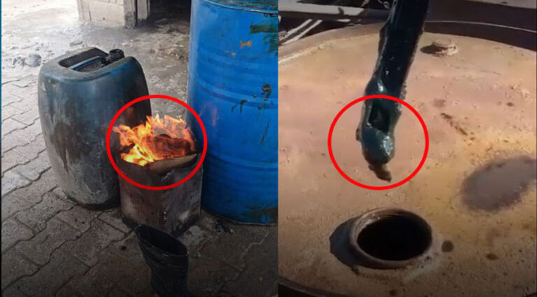Rêveberiya PYD li şûna mazotê madeyeke reş bi ser wilatiyên Kobanê parve dike 