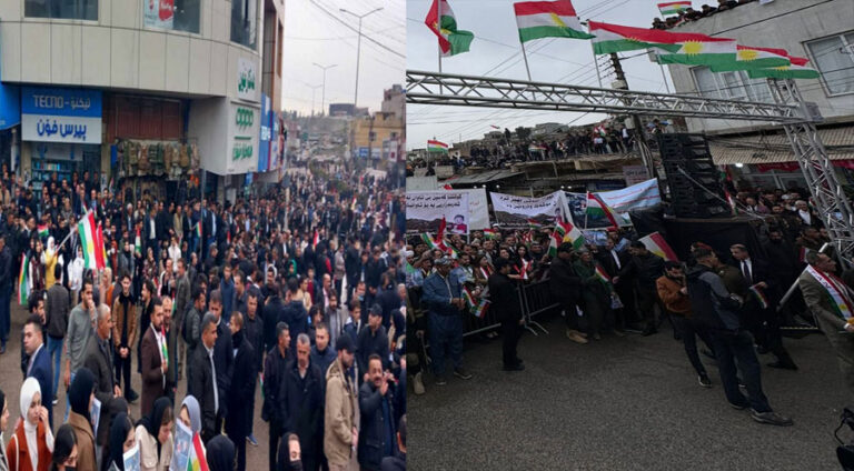 Li Akrê û Berdereşê xwepêşandanên girseyî li dijî êrîşa Îranê birêve çûn