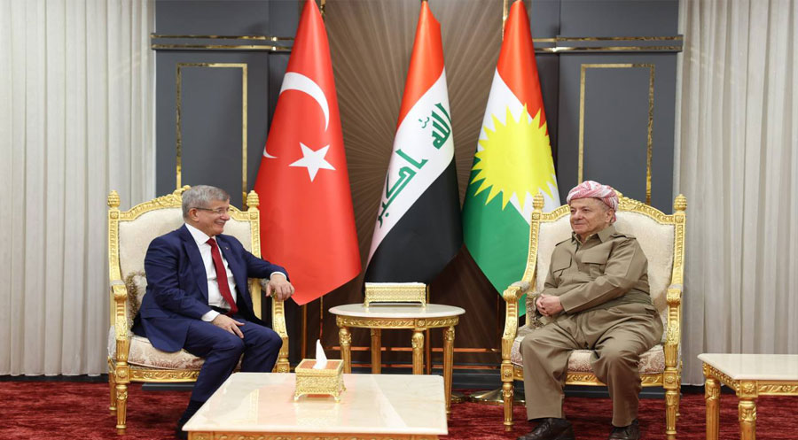 Serok Barzanî bi Davutoglu re civiya