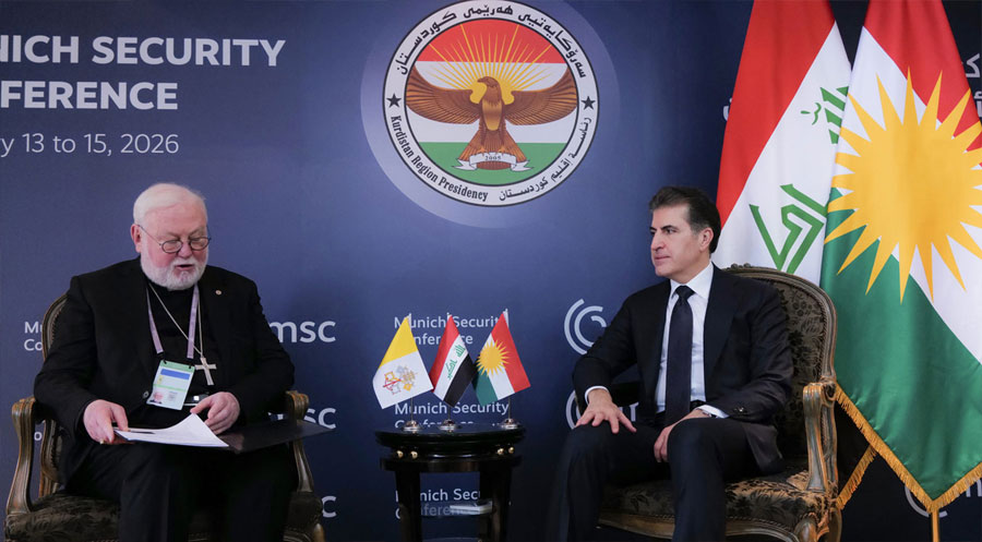 Nêçîrvan Barzanî û Wezîrê Derve yê Vatîkanê pêkvejiyan û rewşa pêkhateyan gotûbêj dikin