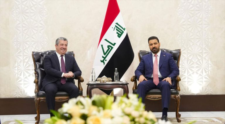 Serokwezîr Mesrûr Barzanî û hevtayê xwe yê Iraqî Alî Zeydî li Bexdayê civiyan